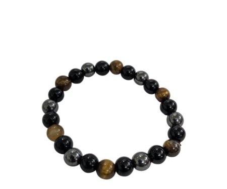 Triple Protection Bracelet for Women Men's Gifts - Protection Healing Crystal Bracelet - 8mm Gemstone Beaded Adjustable