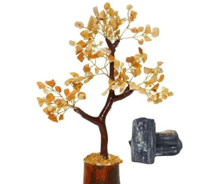 Crystal Tree Good Luck Showpiece for Home Decor Items Crystals Gemstones Bonsai Money Tree for Good Luck, Decoration Gift Item (Yellow Jasper)