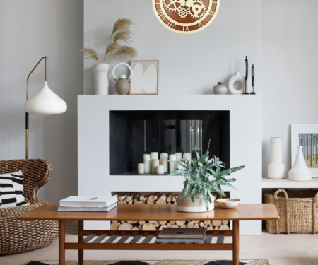 Wooden Silent Non-Ticking Wall Clock for Home Stylish Latest Designer Wall Clock for Home Living Room Bedroom Office Hall