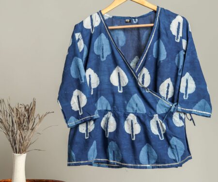 Handmade Block Print Cotton for Women ? Ethnic Floral Printed Top with Long Sleeves