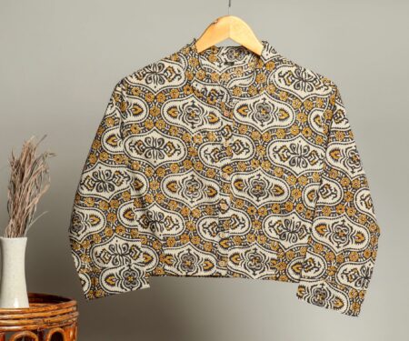 Handmade Block Print Cotton for Women ? Ethnic Floral Printed Top with Long Sleeves